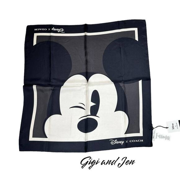 Coach Disney X Coach Mickey Mouse Silk Bandana Scarf - Picture 1 of 4